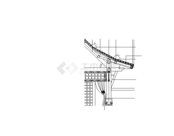 新中式木屋顶四角亭及台阶挡墙栏杆区域做法详图-图一