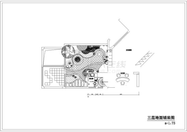 某小区空中商业屋顶花园设计施工CAD图纸-图一