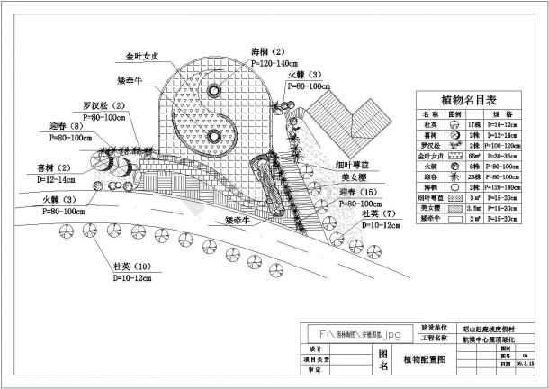 某小区民居建筑空中花园设计施工CAD图纸-图二