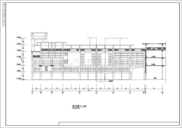 某地区临城农贸市场建筑cad施工图-图二