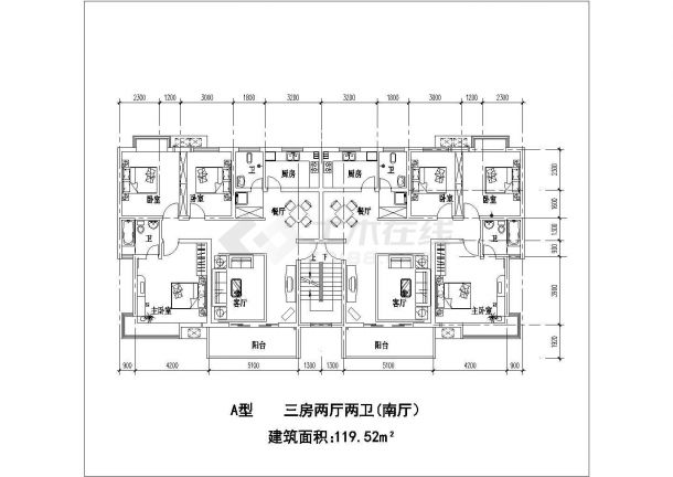 农村比较实用的户型住宅楼全套建筑平面图纸-图一