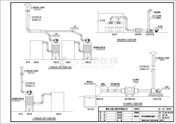 机械加工企业废气治理设计CAD图纸-图二