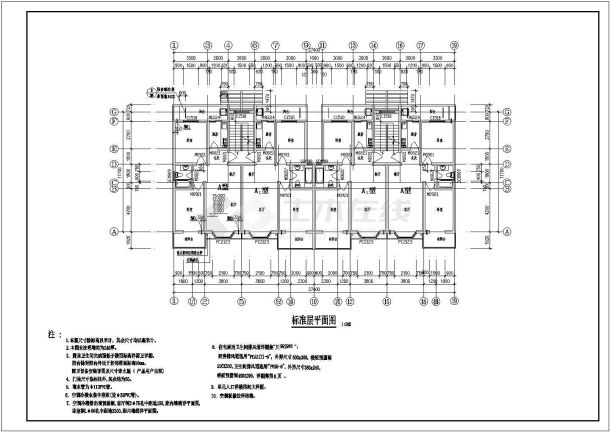 某6层住宅楼建筑方案CAD参考图-图一