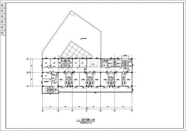 某地方三甲医院传染病房建筑CAD参考图-图二