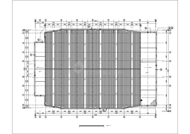 长53.5米 宽37.6米 -1+2层3856平米篮球体育馆建筑施工图【平立剖 节点大样】-图二
