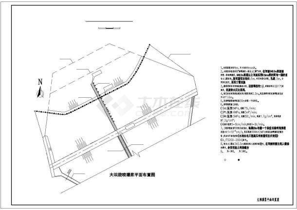 某水库除险加固方案设计施工CAD图纸(大坝、输水涵管)-图一