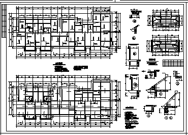 某六层框架结构商住楼结构施工cad图，共十四张-图二
