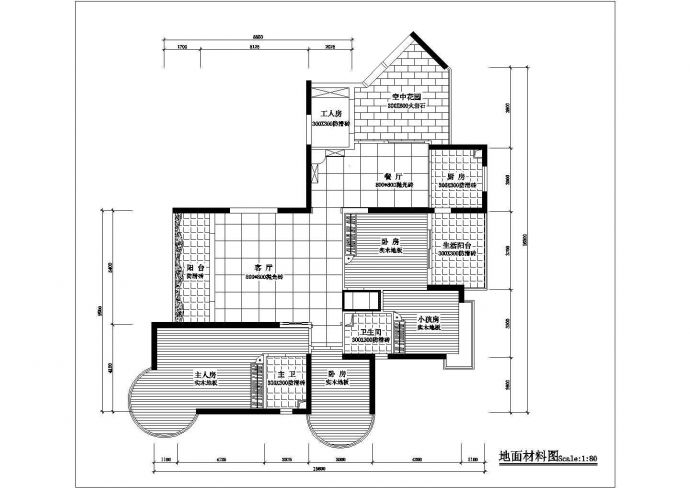 滁州市某新建楼盘140平米热门四房户型平面装修装饰设计CAD图纸_图1