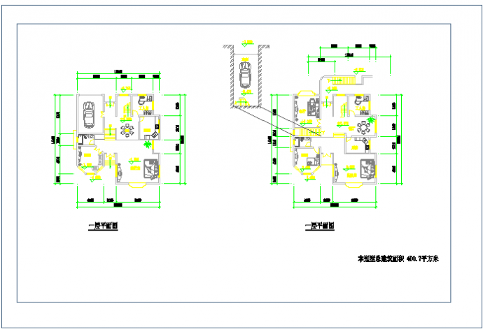 400.7平方米别墅户型CAD施工设计图_图1