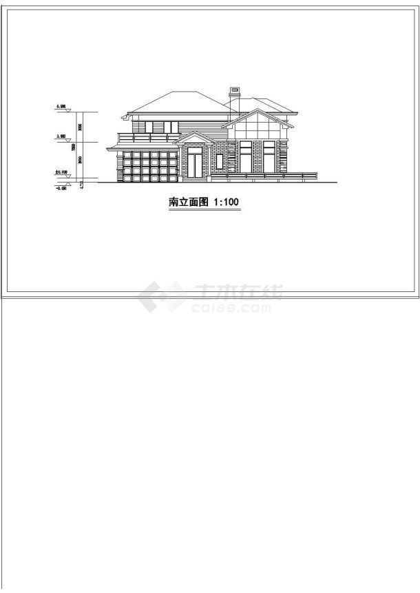 某2层独栋别墅建筑设计施工cad图（含效果图）-图一