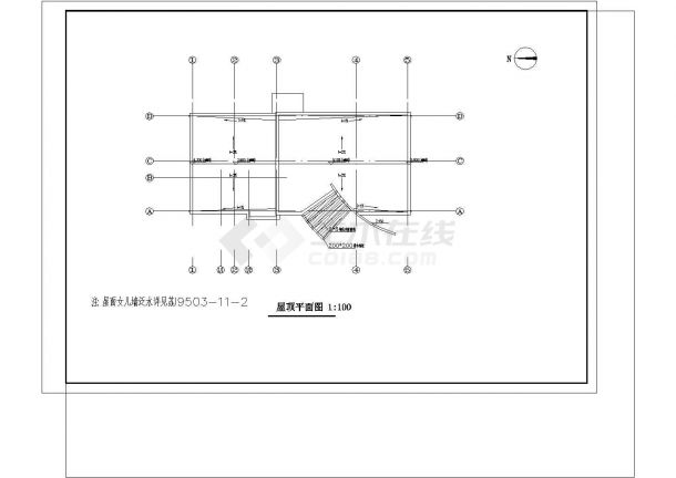 南京国电南自会所设计cad施工图纸-图二