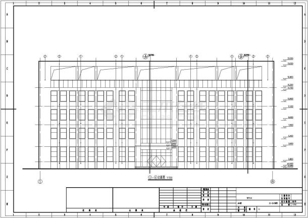 北京西单地区某2770平米4层现浇钢混框架办公楼建筑结构设计CAD图纸-图二