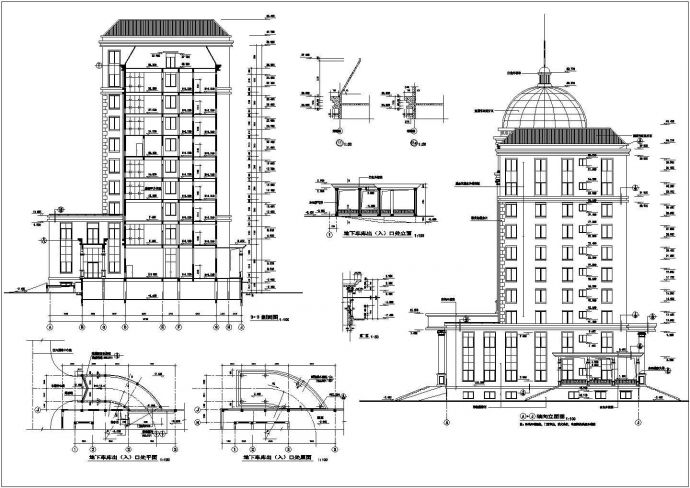地上10层欧式行政办公楼建施图（共16张）_图1