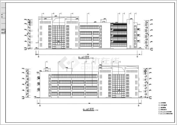 东阳市某医院建筑全套施工设计CAD图纸含总图-图二