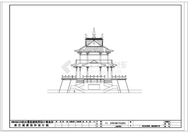 杭州钱江观潮文化村建筑设计CAD图-图二
