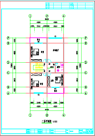 某地新型三层别墅楼全套施工设计cad图纸(含效果图)-图二