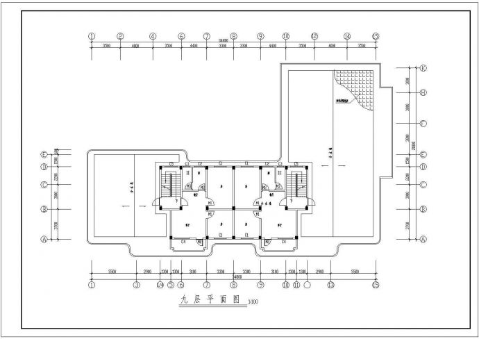 南通市港闸区某安置楼建筑施工设计CAD图纸_图1