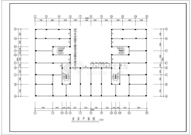 南通市港闸区某安置楼建筑施工设计CAD图纸-图二