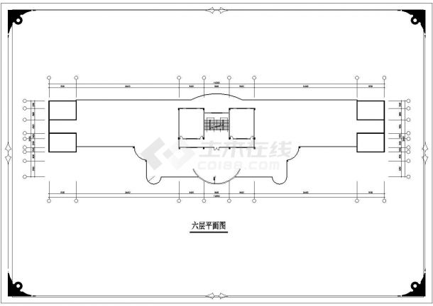 广东省某六层中学教学楼方案设计cad图纸-图一