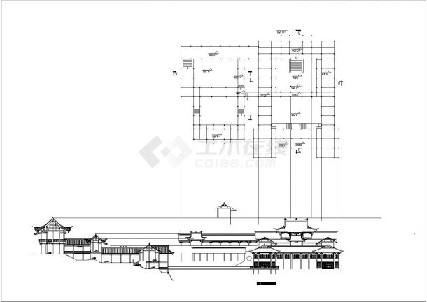 【南京】某古风茶室建筑设计全套CAD图-图一