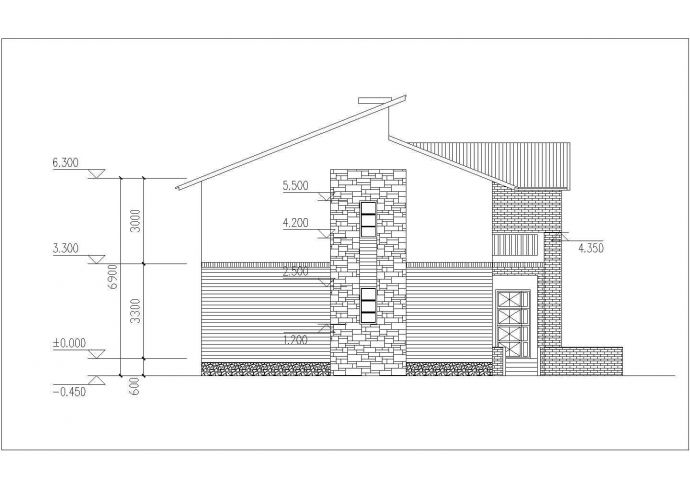 某地二层别墅cad建筑设计施工图（含效果图）_图1