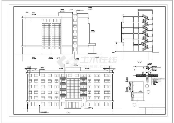 嘉兴市真合路某6层L型框架结构商业综合楼建筑结构设计CAD图纸-图一