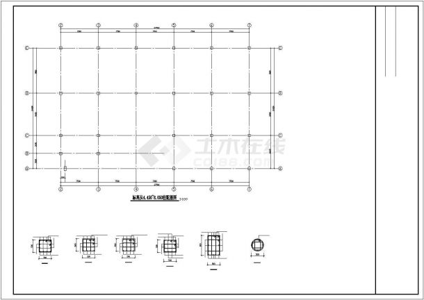 江苏某六层框架结构办公楼结构CAD图（7度抗震）-图二