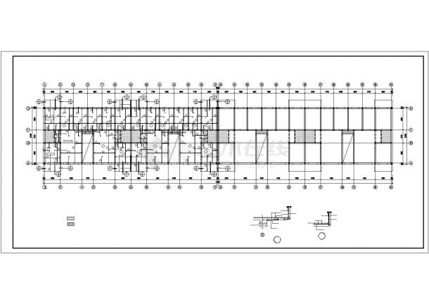 砖混结构教学楼结构施工图（六层+筏板基础）-图一