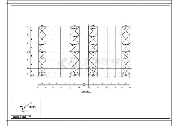 4743平米51m跨两跨两坡门式轻钢结构厂房CAD结施+PDF计算书-图一