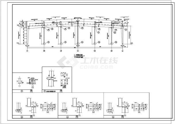 4743平米51m跨两跨两坡门式轻钢结构厂房CAD结施+PDF计算书-图二