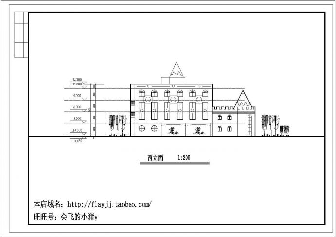 山东小学四层教学楼规划设计建筑施工cad图，共九张_图1