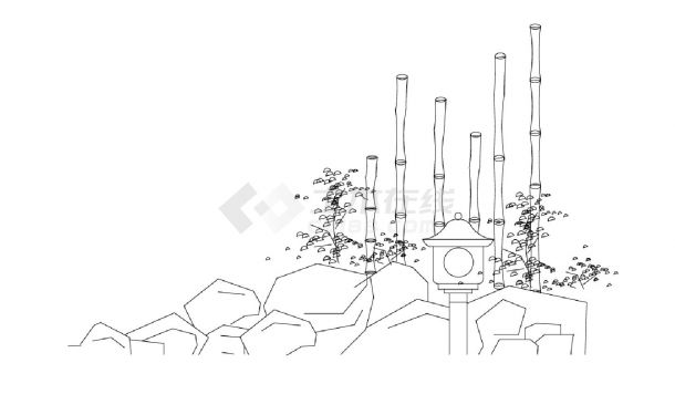日式枯木景建筑施工大样图例CAD图-图二