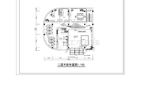 广州售楼处室内建筑设计装潢CAD平面图-图一