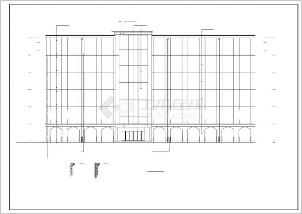 徐州市某商圈1万平米六层框架结构商务连锁旅馆建筑结构设计CAD图纸-图一