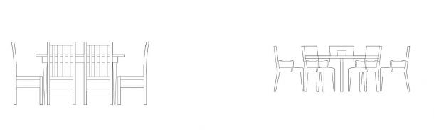 某某建筑桌几类-整理图库-现代简约风十人餐桌（带遮罩）平面 立面内含25个平面图CAD图-图二