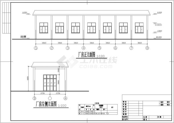 厂房设计_某单层砖混结构水电站厂房设计cad全套建筑施工图（含结构设计）-图一