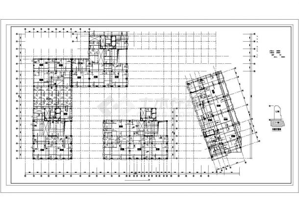某高层办公楼框架结构cad施工设计图纸-图二