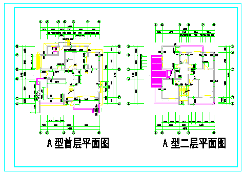 某别墅户型方案设计cad施工图-图二