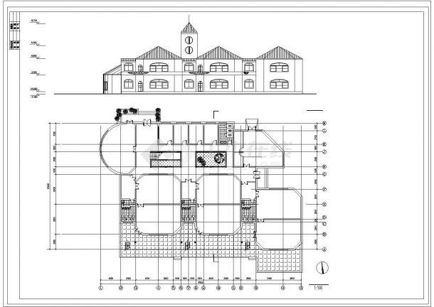 合肥小学二层教学楼规划设计建筑施工cad图，共二张-图二