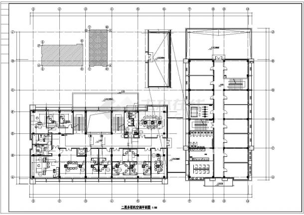 某多层办公楼（建筑面积3957.73平方米）空调通风及防排烟系统设计cad全套施工图（含设计说明，采暖设计）-图二