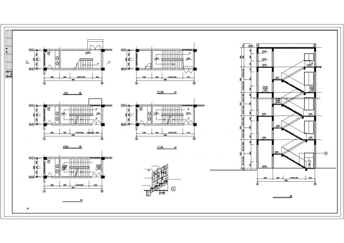 6层实业公司办公楼、标志建筑、大门建筑设计方案CAD图纸（长72.2米 宽23.2米 ）_图1