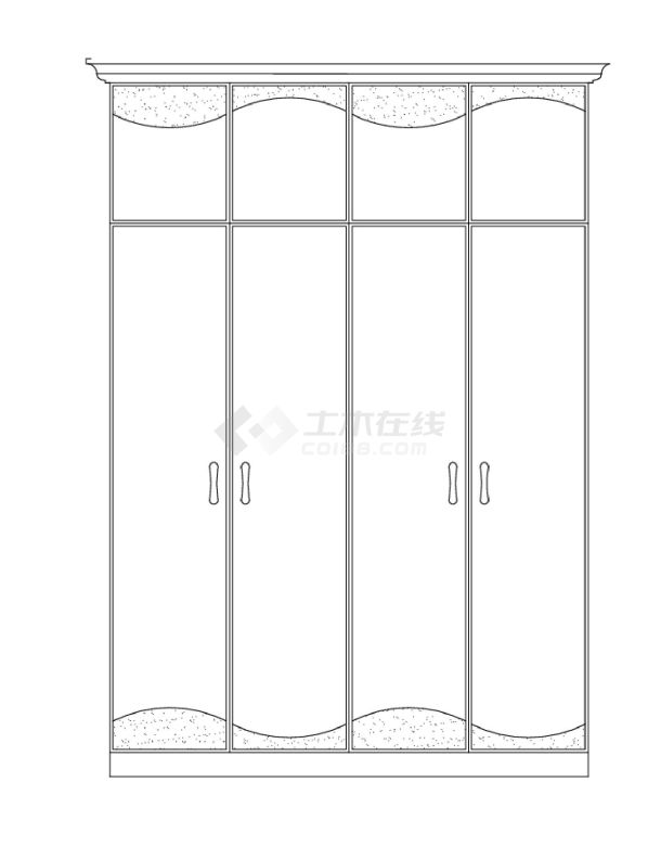 多套衣柜衣服常用立面绘图的图库CAD图块-图二