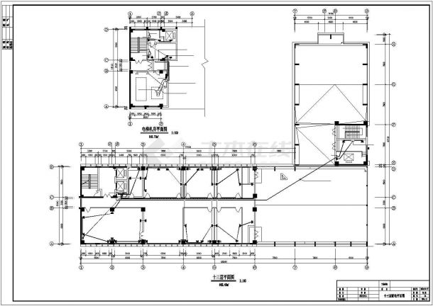 某十三层办公楼电气设计方案施工图，含每层面积-图二
