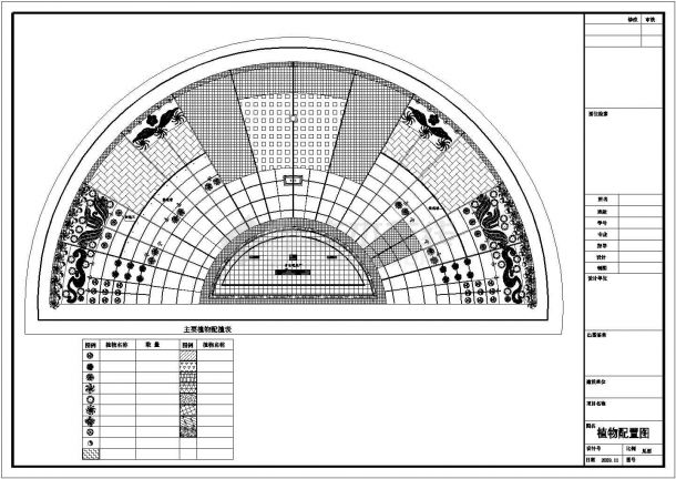 广场景观绿化设计建施cad图，共五张-图二