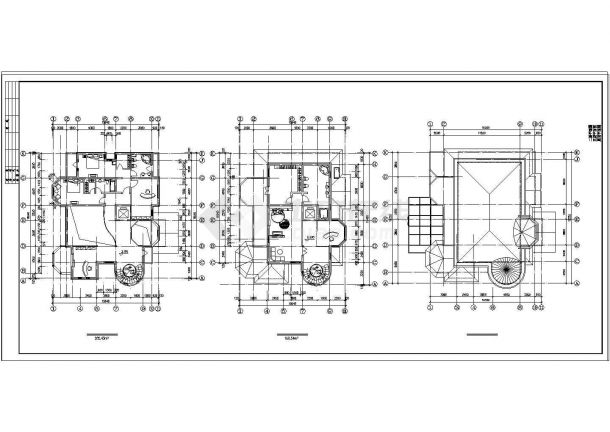 三层独栋别墅建筑施工设计图（含效果图）-图二