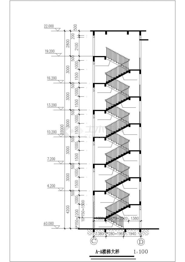 2600平米刘层混合结构住宅楼全套建筑设计CAD图纸（含天面层）-图一