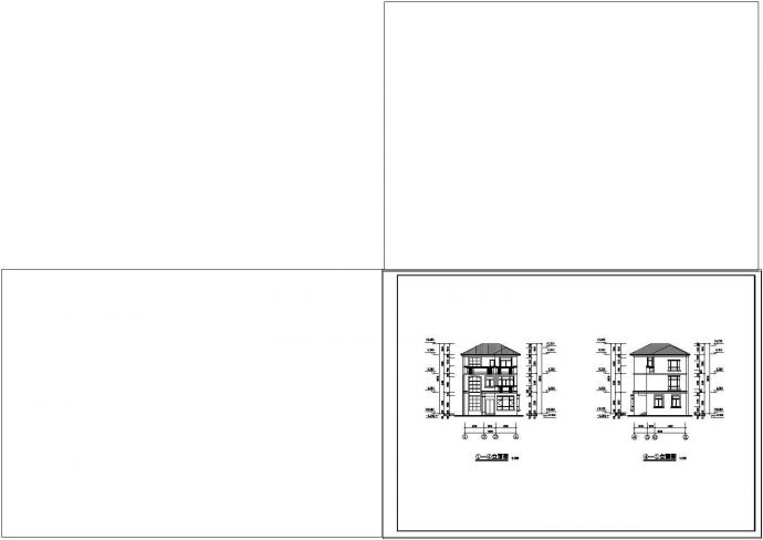 框架结构三层复式别墅建筑设计施工图_图1