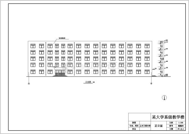 某5418平方米大学五层教学楼建筑结构毕业设计全套图-图二