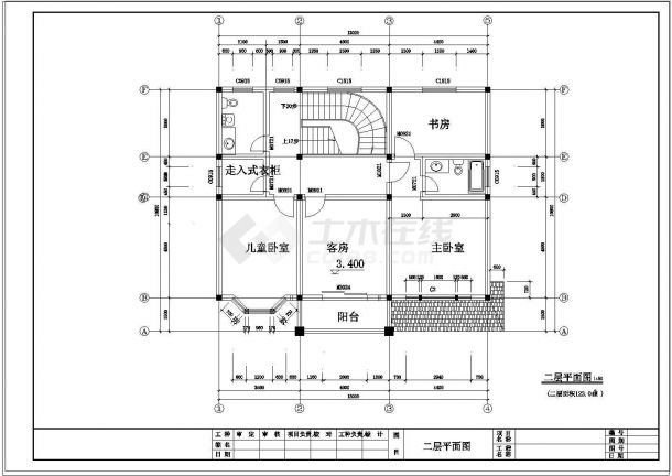 二层半独栋别墅建筑设计施工图（含效果图）-图一