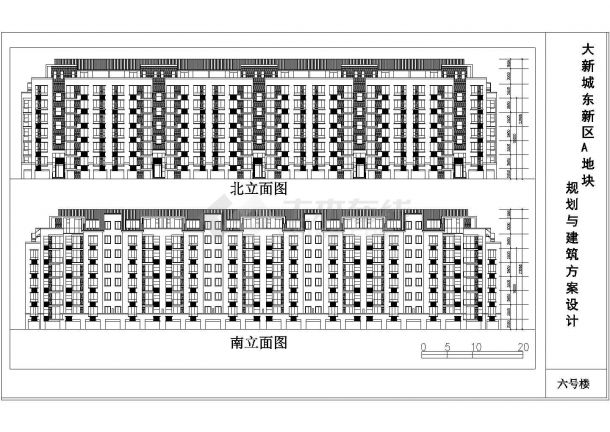 大新东区6号楼多层住宅全套建筑施工设计cad图(含首层平面图，二、三、四层平面图)-图二